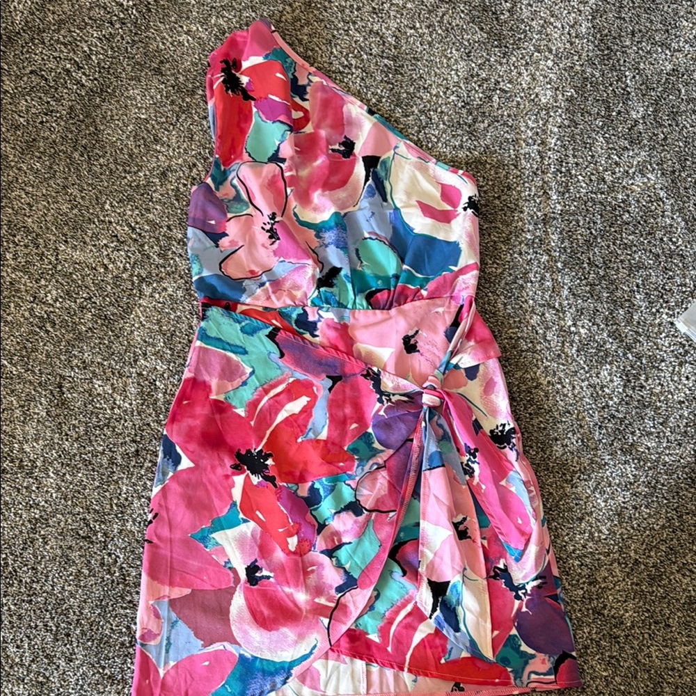 Floral One-Shoulder Dress